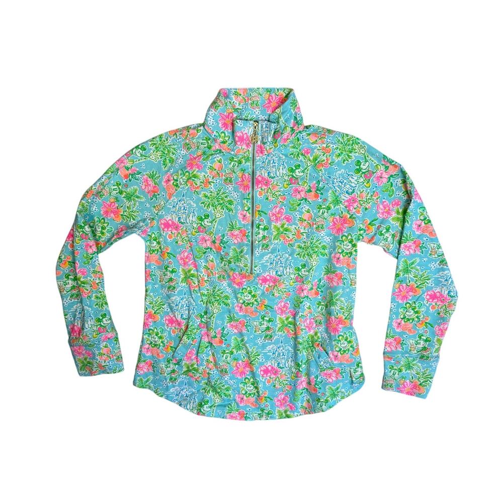 Lilly Pulitzer Disney Parks Skipper Popover Pullover Minnie Mickey Blue S